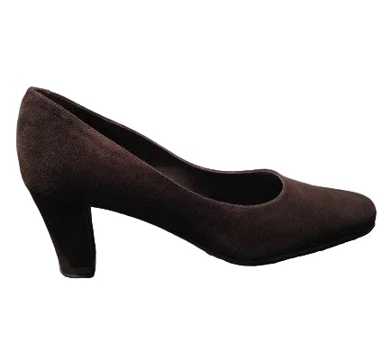 2735-Camo Suede Pump Donker Bruin
