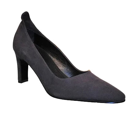 3244-Camo Suede Pump Donker Grijs