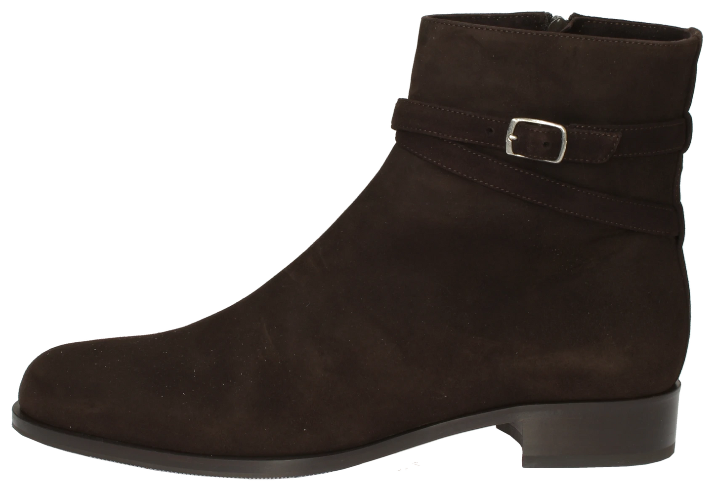 3322-Camo Suede Enkellaars Donker Bruin
