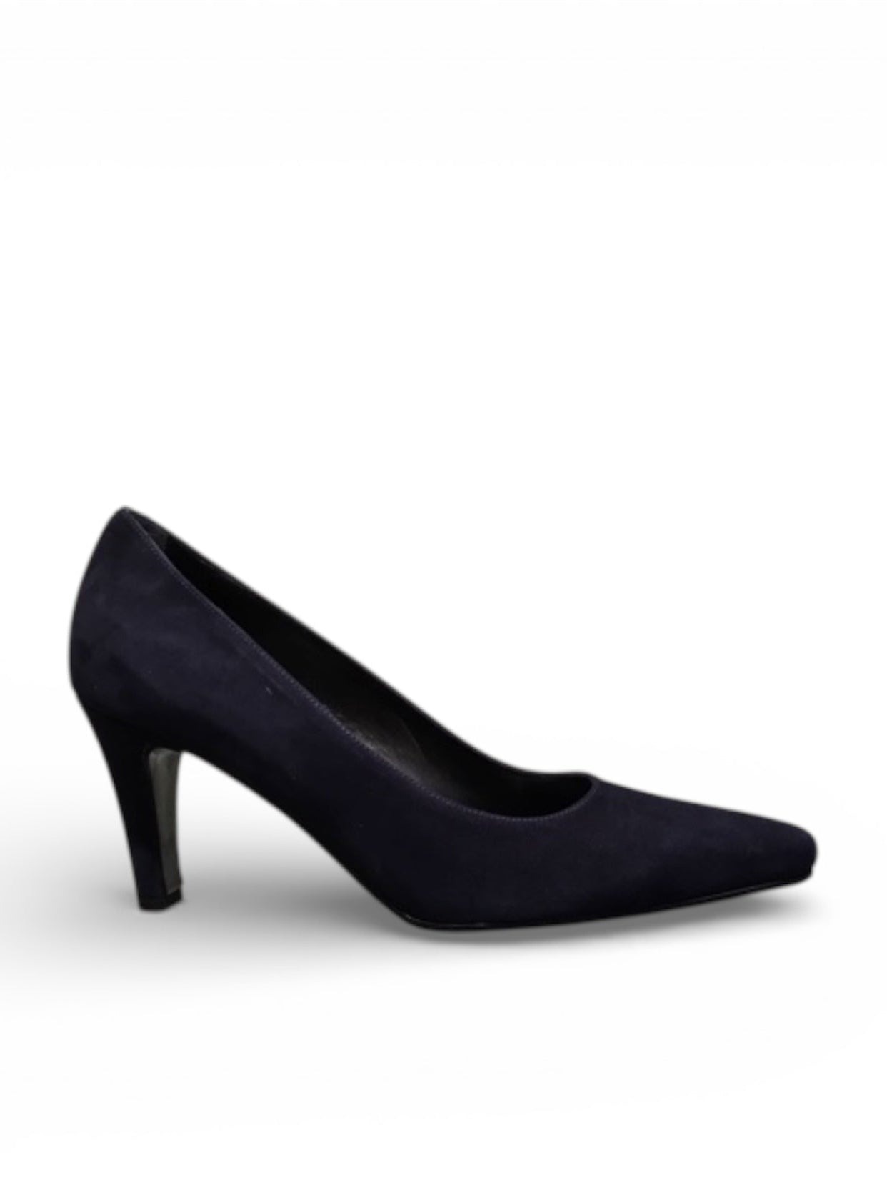 3745-Camo Suede Pump Donker Blauw