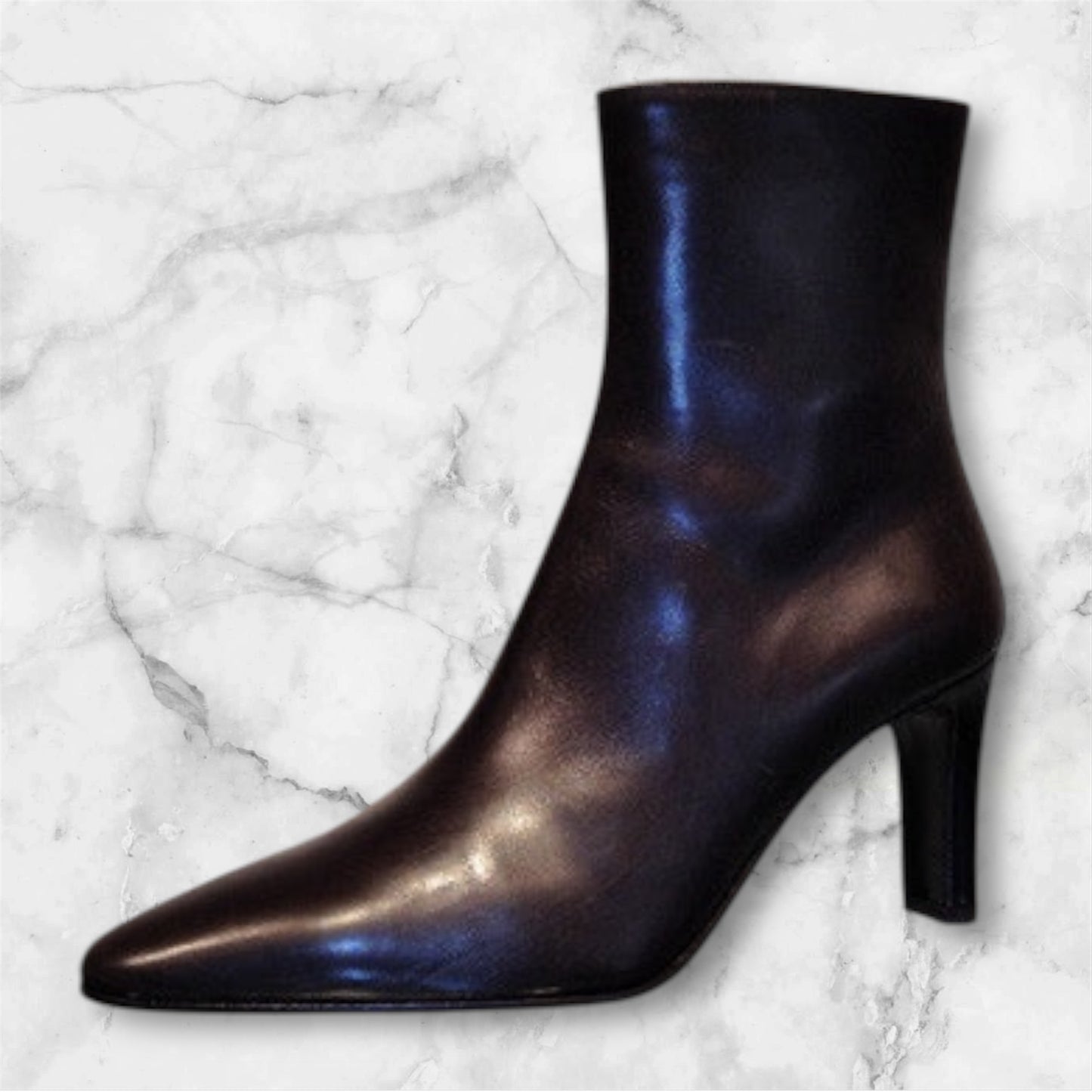 3242-Calf Bruin Leren Enkellaars