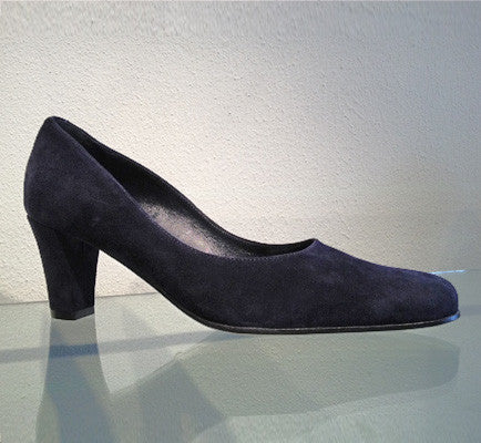 2735-Camo Suede Pump Donker Blauw